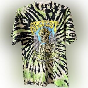 Apefest Tie-Dye Graphic Tee — Lime & Black Size XS.